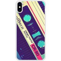 Apple Bedrukt siliconen hoesje compatibel met iPhone X, Apple iPhone XS Cassette Vintage