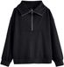 Next - Dames - Jersey sweatshirt met korte rits - Zwart
