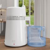 Waterdestillator 6 l, 1 liter per uur, 900 W, gedestilleerde watermachine met automatische uitschakeling, verwijdering van onzuiverheden, binnen staal 304, draagbare waterreiniger voor thuis, kantoor