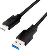 LogiLink USB-kabel USB 3.2 Gen1 (USB 3.0 / USB 3.1 Gen1) USB-A stekker, USB-C stekker 1.50 m zwart CU0169