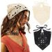 Oemmn Dreieckstuch 2 Stück Damen Boho Stirnbänder Dreieck Kopftücher Bandanas