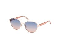 Guess GU00101 Gepolariseerde Zonnebril voor Dames, Roze, Gouden Frame, Blauwe Lenzen