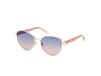 Guess GU00101 Gepolariseerde Zonnebril voor Dames, Roze, Gouden Frame, Blauwe Lenzen