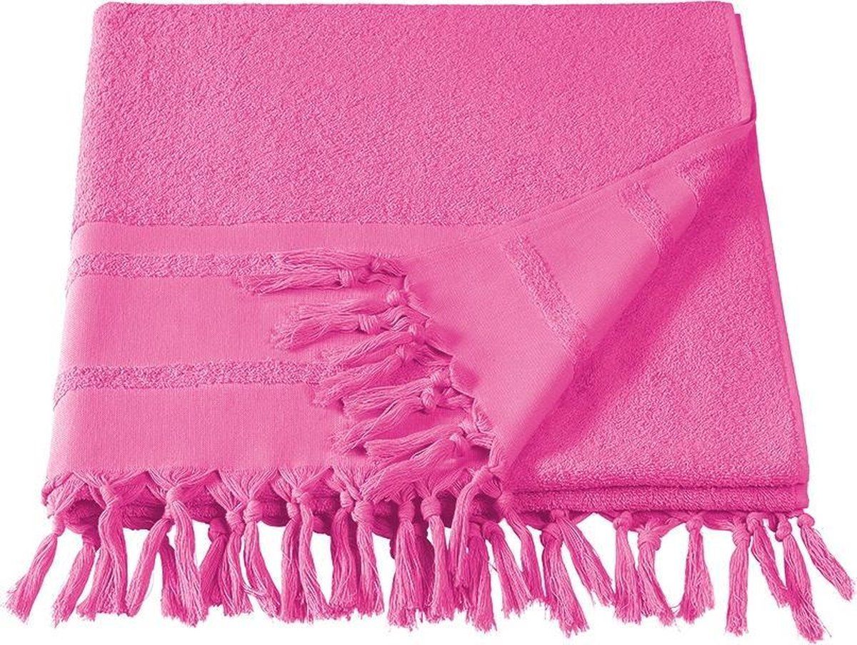 De Witte Lietaer Strandlaken Fjara 100 X 180 Cm Katoen Donkerroze