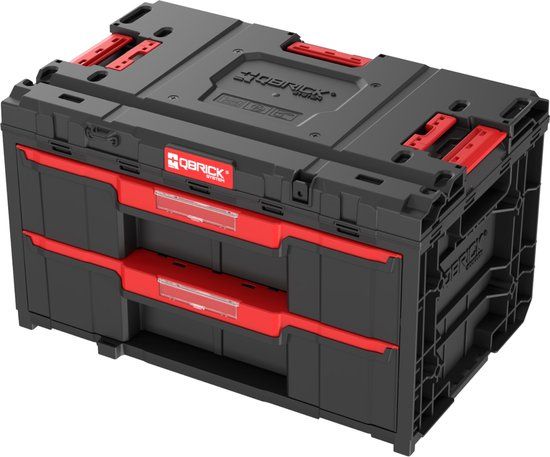 Qbrick System ONE Drawer 2 Toolbox 2.0 Gereedschapskoffer 587 x 380 x 340 mm 29 l - Rood/Zwart