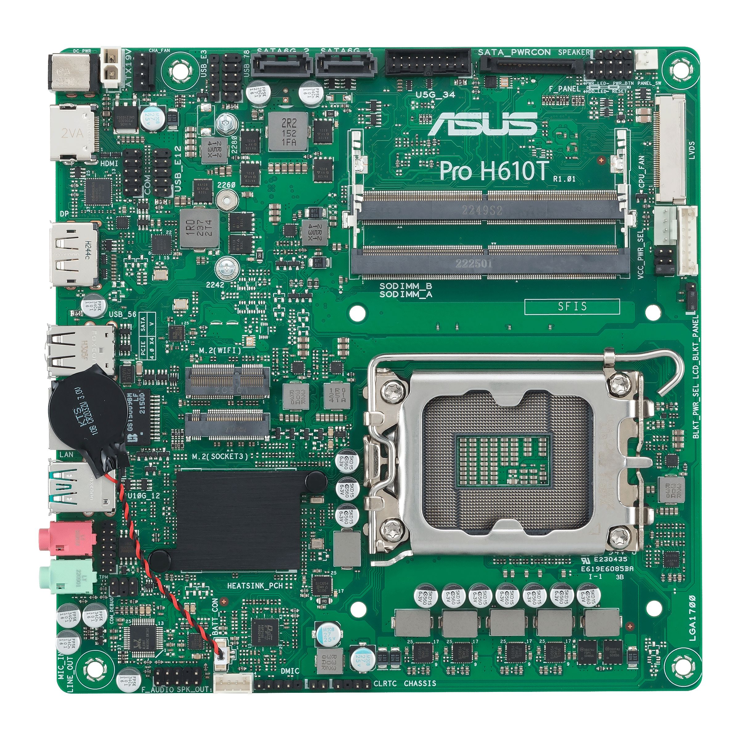 ASUS PRO H610T-CSM Mini ITX Motherboard - Intel H610, LGA 1700, DDR5