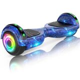 SISIGAD Offroad Hoverboard voor kinderen en volwassenen, met 6,5 inch banden, krachtige grote batterij, hoverboard, bluetooth-luidsprekers, ledlicht,