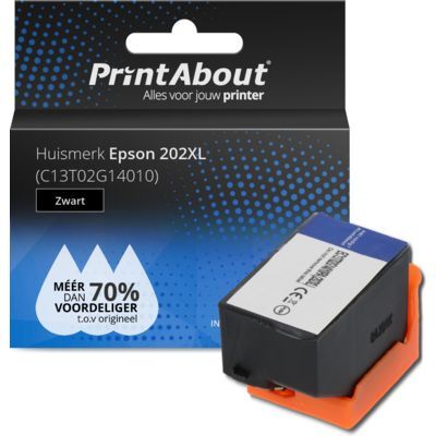 PrintAbout Epson 202XL Zwart Hoge capaciteit (C13T02G14010) Inktcartridge
