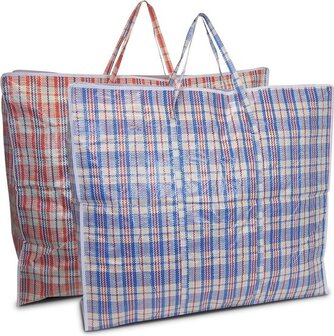 XXL Shopper Set - 2x Large Shopping Bags - 100L - Red & Blue
