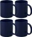 Merkloos / Sans marque Bellatio Design Koffie mokken/bekers - 6x - keramiek - glans - met oor - navy - 370 ml