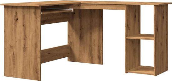 vidaXL Hoekbureau 120x140x75 cm bewerkt hout artisanaal eikenkleur
