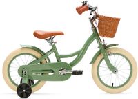 Generation Fietsen Generation Blanco 14 inch Olijfgroen Kinderfiets met mandje