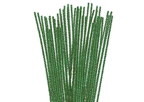 INNSPIRO Pijpenreiniger chenille, metaal, groen, 6 x 30 cm. 25 stuks.