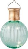 Lumineo Lampion solar verlichting - turquoise - 11 cm - LED