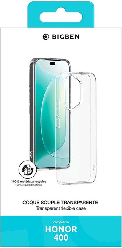 Bigben Connected, Hoesje geschikt voor Honor 400 - Flexibel TPU Anti-Vergeling, Transparant