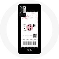 Maniacase Etui voor Xiaomi Redmi Note 10T 5G Vliegticket Tokyo Japan