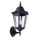 Kaja Lozana Wandlamp, zwart/rustiek goud, metaal, glas, E27, IP44, klassieke wandlamp voor buiten (zwart, UP)