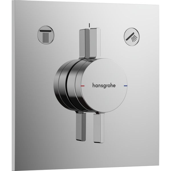 Hansgrohe Duoturn afdekset badkraan vierkant 2 functies chroom 75417000