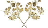 Countryfield Branche artificielle/Fleur artificielle - 2x - Lunaria - Or - 40 cm - Plastique