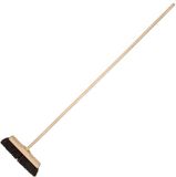 KOTARBAU® Straatbezem, met Houten Steel, 30 cm, Bruin, Nylon Borstels