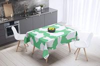 Bonamaison Tafelkleed, Anti-Mold, Sneldrogend, Waterdicht, 100% Polyester Tafellaken, Petroleum Groen, Wit, 140 x 140 Cm