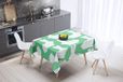 Bonamaison Tafelkleed, Anti-Mold, Sneldrogend, Waterdicht, 100% Polyester Tafellaken, Petroleum Groen, Wit, 140 x 140 Cm