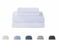 Todocama 4-delige beddengoedset, 5003, hoeslaken, 2 kussenslopen 50 x 80 cm, voor bed 90 x 190/200 cm, wit