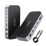 MOKiN Laptop docking station 16 in 1 USB C dual monitor docking station met 2 HDMI 4K DP VGA RJ45 100W PD voor LED Surface Lenovo