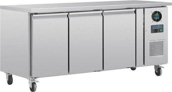 Polar RVS Werkbank Vrieser - 417 Liter - 3 Deurs