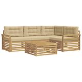 vidaXL - Buiten - bank - set - 5 - st - Wit - en - Beige - Polyester