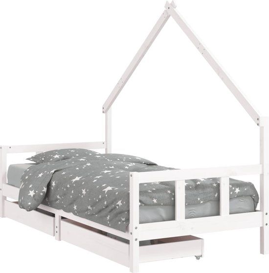 vidaXL Kinderbed Wit Hout 90x190 cm