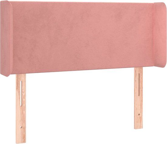 vidaXL Hoofdbord met randen 103x16x78/88 cm fluweel roze