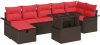 vidaXL Tuinbank Set 8 st Bruin poly rattan