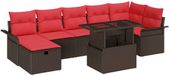vidaXL Tuinbank Set 8 st Bruin poly rattan