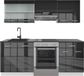 Vicco Fame-Line Complete keukeneenheid – 200 cm, WB Antraciet Antraciet hoogglans/wit