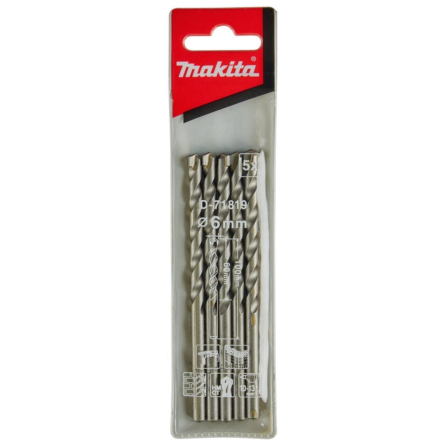 D-71819 Drill Bit 6x100mm Pack of 5