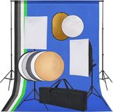 vidaXL Fotostudioset met softboxlampen, achtergrond en reflector