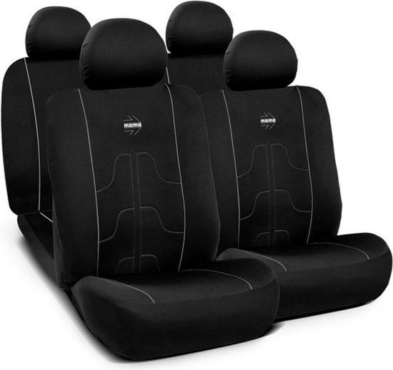 Momo MOMLSC021BG Zwart/Gris Seat Cover Set - 11 Pieces