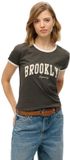 Superdry Athletic Essential Ringer T-shirt Dames Charcoal