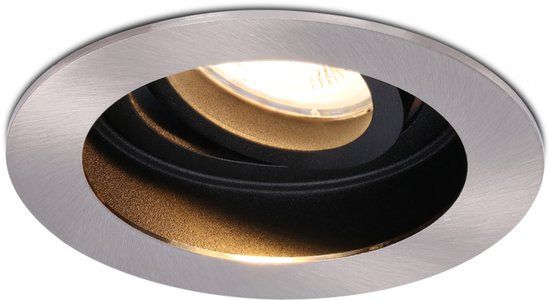 HOFTRONIC Mesa LED inbouwspot - GU10 - 4W - 345lm - 2700K Warm wit - Dimbaar - RVS