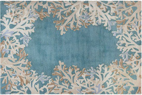 LOBERON Dorlancourt Vloerkleed voor binnen en buiten turquoise/crème
