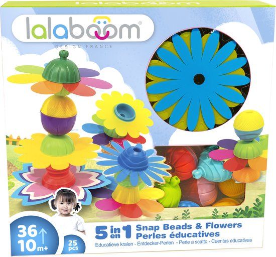 Lalaboom Educatieve Kralen en Bloemen - 25 Stuks | 10+ maanden