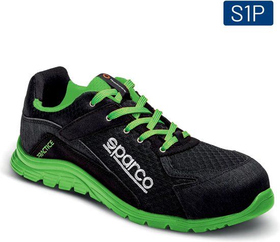Sparco PRACTICE KEKE S1P Werkschoenen - Zwart/Groen - Maat 38