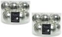 Decoris Kerstballen set - 20x stuks - zilver - glas - 6 cm - glans/mat