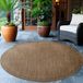 Ayyildiz Tapis d'extérieur et de terrasse Marron 160 cm rond Tapis d'extérieur
