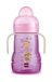 MAM Trainer Night beker met Skinsoft-siliconen zuiger, lekvrij, gemakkelijk vast te pakken, met lichtgevende handgrepen in het donker, vanaf 4 maanden, 220 ml, roze