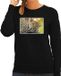 Bellatio Decorations Shoppartners Bv Dieren sweater met jaguars foto - zwart - voor dames - natuur / jaguar cadeau trui - kleding / sweat shirt XS