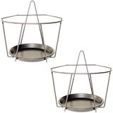 Esschert Design support de pot de fleurs de balcon - 4x - métal noir