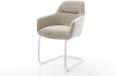 DELIFE Chaise patin Pejo-Flex tissu tissé beige