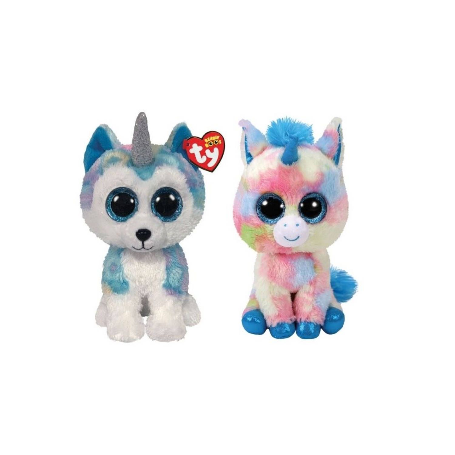 TY - Knuffel - Beanie Buddy - Helena Husky & Blitz Unicorn - 2023 - Meerkleurig